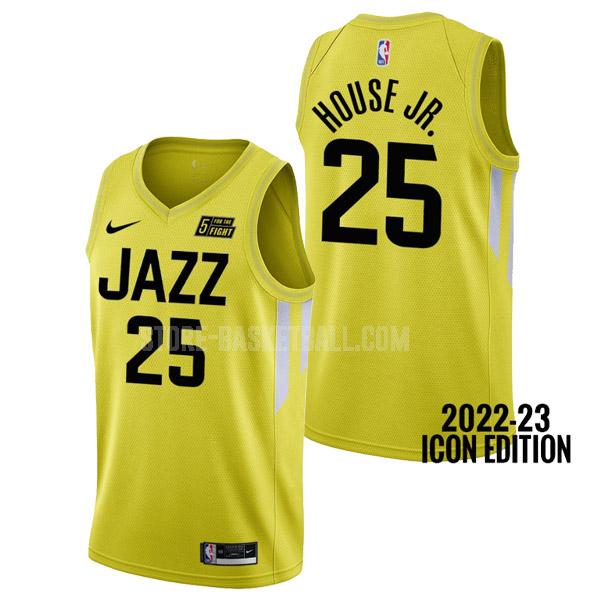 2022-23 utah jazz danuel house jr. 25 yellow icon edition men's replica jersey