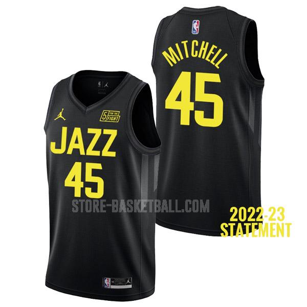 2022-23 utah jazz donovan mitchell 45 black statement edition men's replica jersey