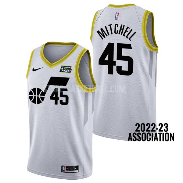 2022-23 utah jazz donovan mitchell 45 white association edition men's replica jersey