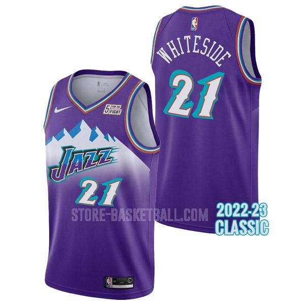 2022-23 utah jazz hassan whiteside 21 purple classic edition men's replica jersey