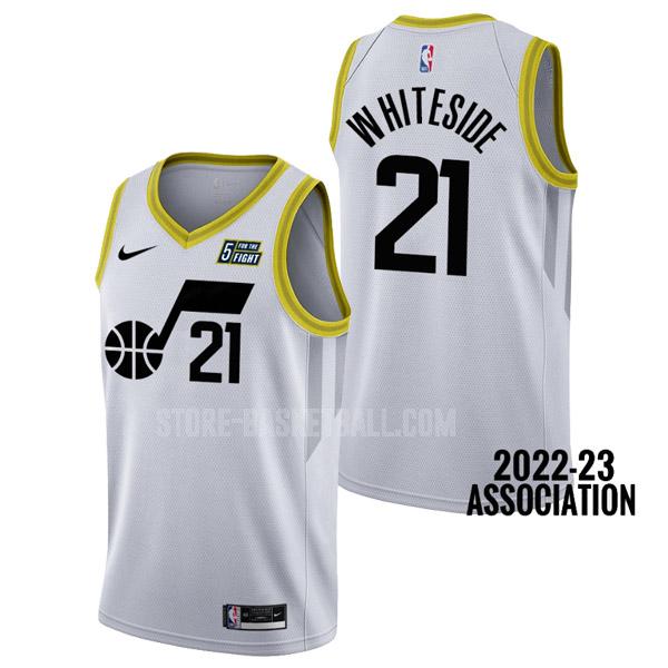 2022-23 utah jazz hassan whiteside 21 white association edition men's replica jersey