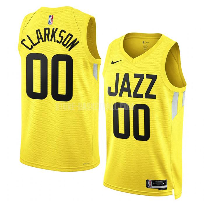2022-23 utah jazz jordan clarkson 0 yellow icon edition men's replica jersey