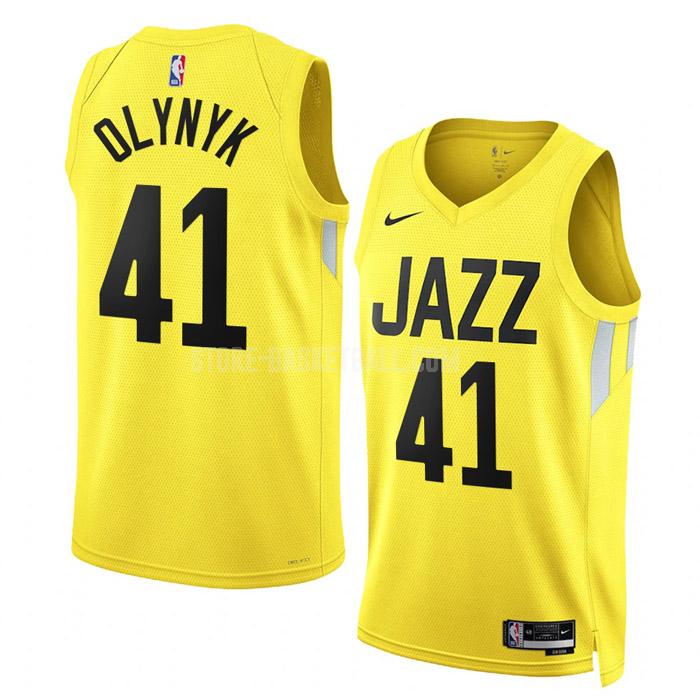 2022-23 utah jazz kelly olynyk 41 yellow icon edition men's replica jersey