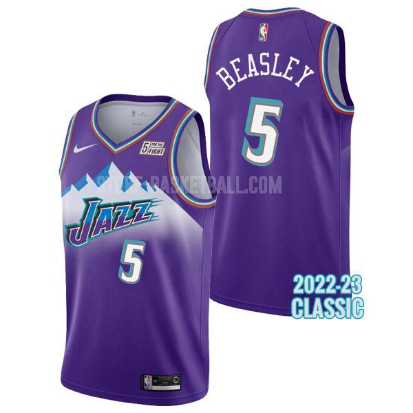 2022-23 utah jazz malik beasley 5 purple classic edition men's replica jersey