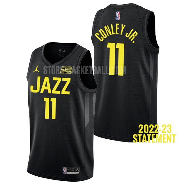 2022-23 utah jazz mike conley jr. 11 black statement edition men's replica jersey
