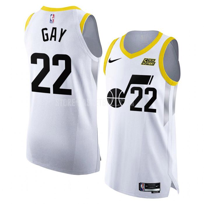 2022-23 utah jazz rudy gay 22 white association edition men's replica jersey