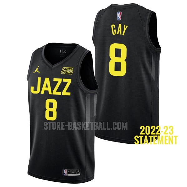 2022-23 utah jazz rudy gay 8 black statement edition men's replica jersey