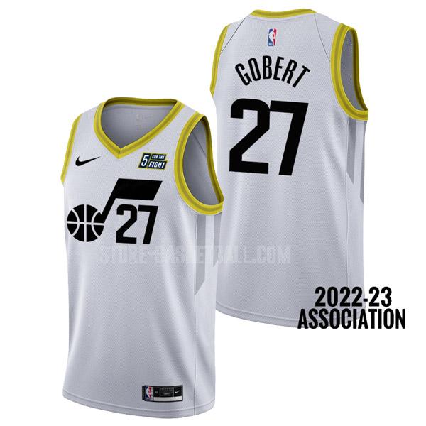 2022-23 utah jazz rudy gobert 27 white association edition men's replica jersey