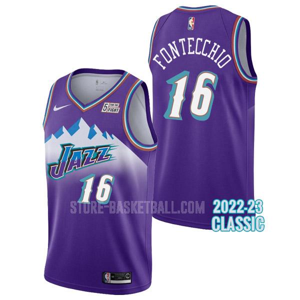 2022-23 utah jazz simone fontecchio 16 purple classic edition men's replica jersey