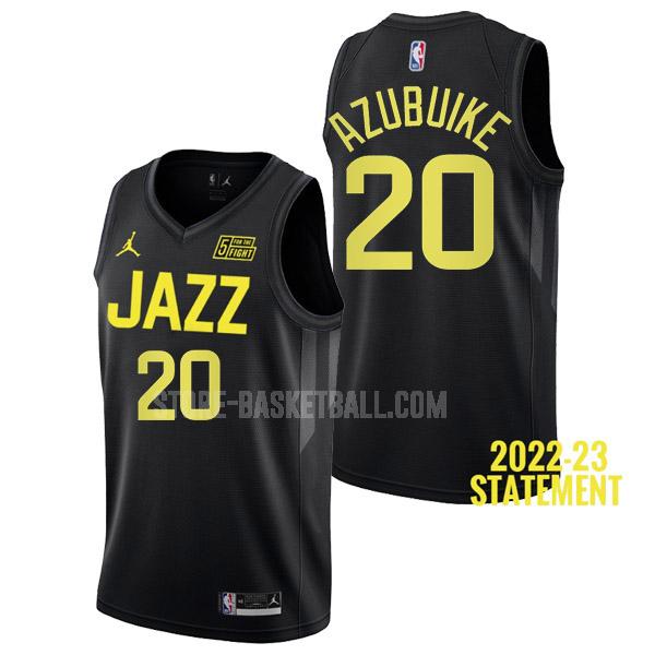 2022-23 utah jazz udoka azubuike 20 black statement edition men's replica jersey