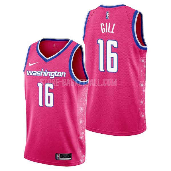 2022-23 washington wizards anthony gill 16 pink cherry blossom city edition men's replica jersey