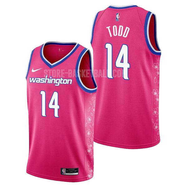 2022-23 washington wizards isaiah todd 14 pink cherry blossom city edition men's replica jersey