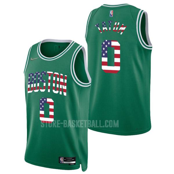 2022 boston celtics jayson tatum 0 green memorial day icon edition men's replica jersey