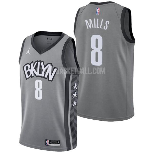 2022 brooklyn nets patty mills 8 gray statement edition men's replica jersey