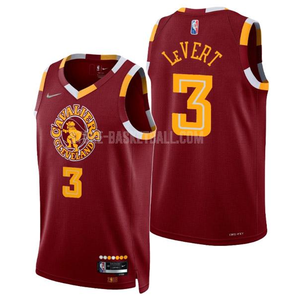 2022 cleveland cavaliers caris levert 3 red city edition men's replica jersey