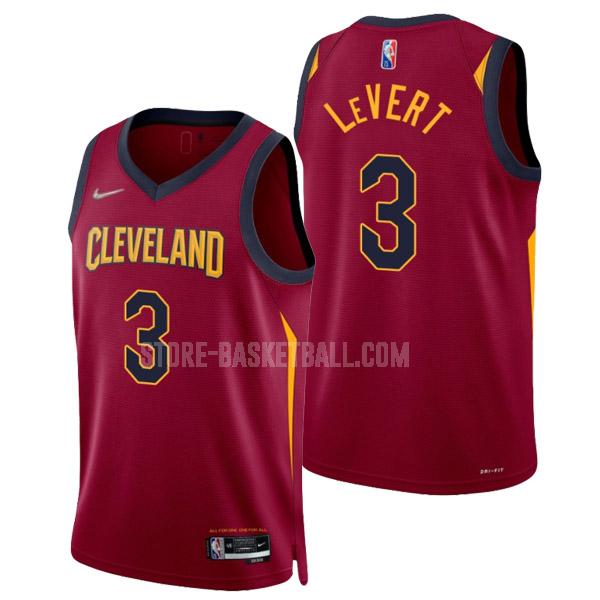 2022 cleveland cavaliers caris levert 3 red icon edition men's replica jersey