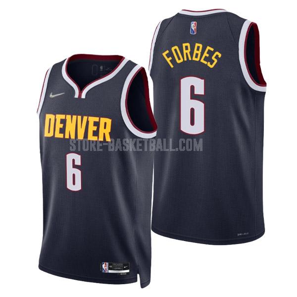 2022 denver nuggets bryn forbes 6 navy blue icon edition men's replica jersey