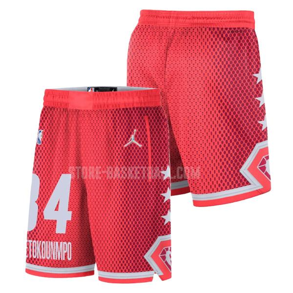 2022 giannis antetokounmpo 34 red nba all-star men's shorts