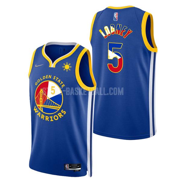 2022 golden state warriors kevon looney 5 royal filipino heritage icon edition men's replica jersey