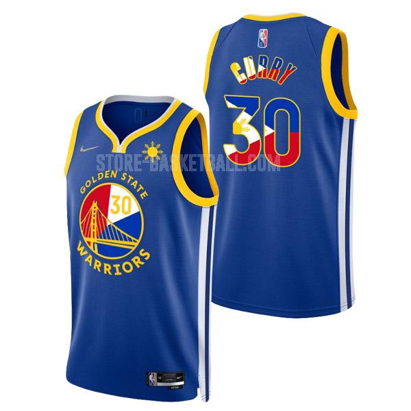 2022 golden state warriors stephen curry 30 royal filipino heritage icon edition men's replica jersey