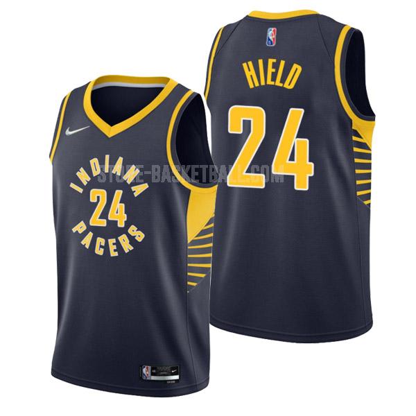 2022 indiana pacers buddy hield 24 navy blue icon edition men's replica jersey