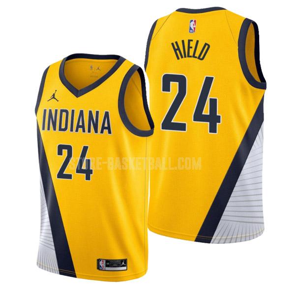 2022 indiana pacers buddy hield 24 yellow statement edition men's replica jersey