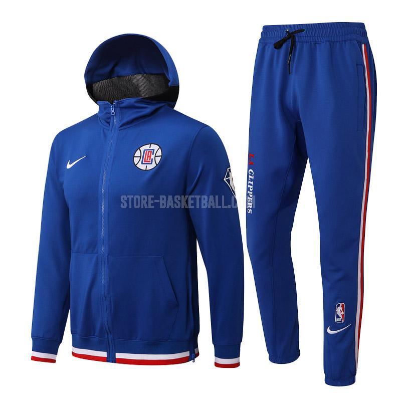 2022 los angeles clippers blue hj018 men's hooded jacket