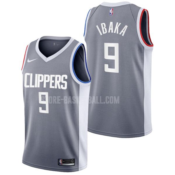 2022 los angeles clippers serge ibaka 9 gray earned edition men's replica jersey