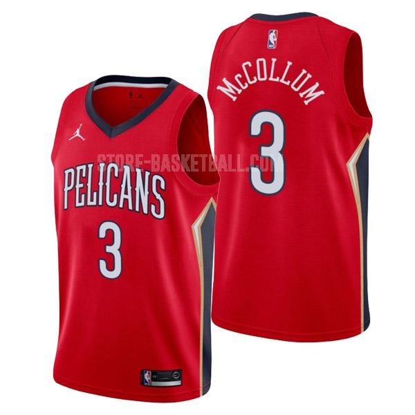 2022 new orleans pelicans c.j. mccollum 3 red statement edition men's replica jersey