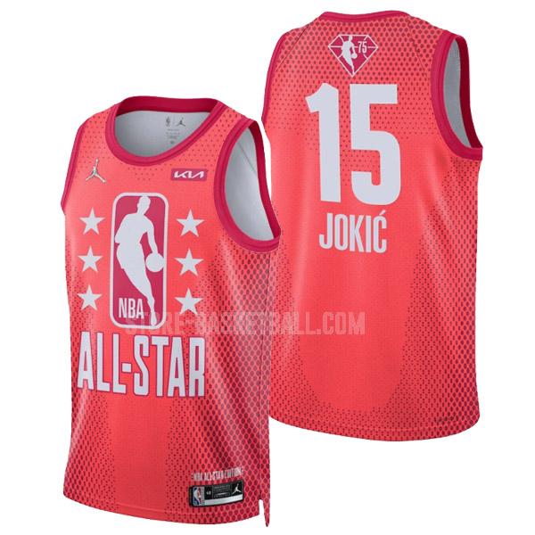 2022 nikola jokic 15 red nba all-star men's replica jersey