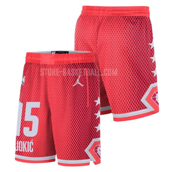 2022 nikola jokic 15 red nba all-star men's shorts