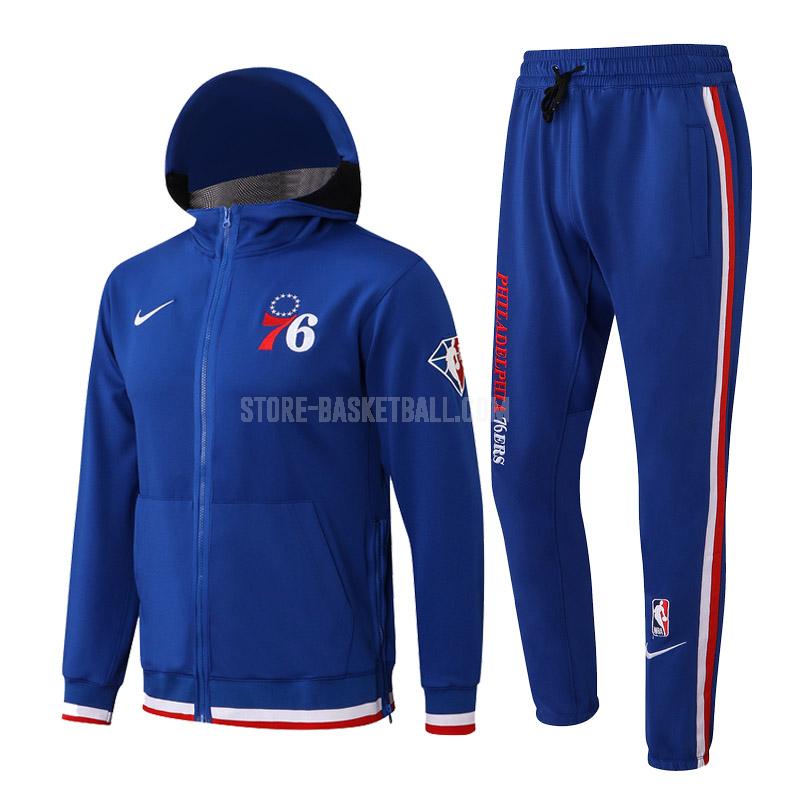 2022 philadelphia 76ers blue hj015 men's hooded jacket