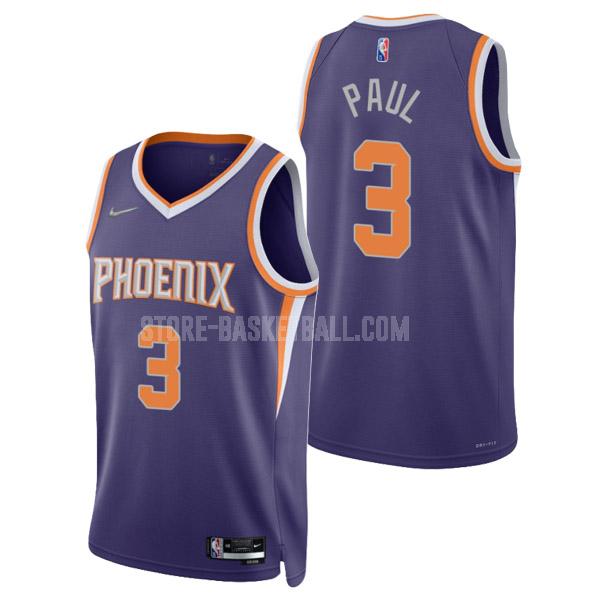 2022 phoenix suns chris paul 3 purple 75th anniversary icon men's replica jersey