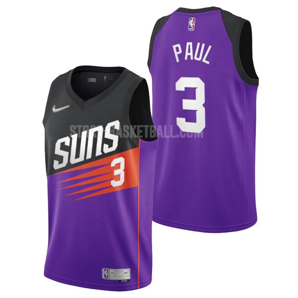 2022 phoenix suns chris paul 3 purple earned edition men's replica jersey