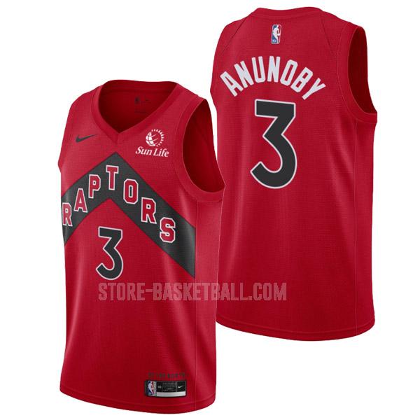 2022 toronto raptors og anunoby 3 red icon edition men's replica jersey