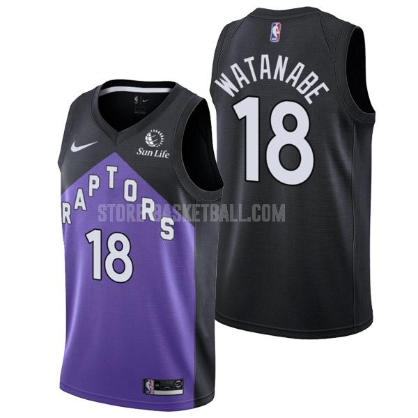 2022 toronto raptors yuta watanabe 18 purple earned edition men's replica jersey