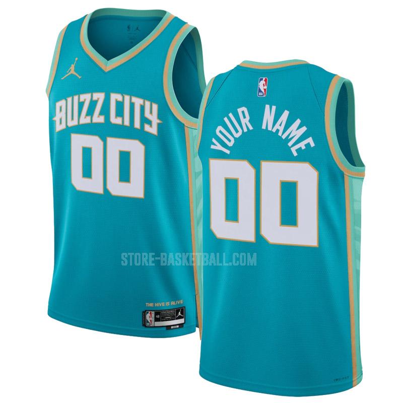 2023-24 charlotte hornets custom 0 teal city edition men's replica jersey
