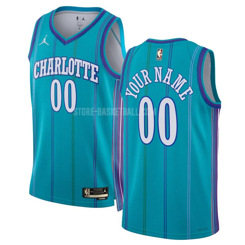 2023-24 charlotte hornets custom 0 teal classic edition men's replica jersey