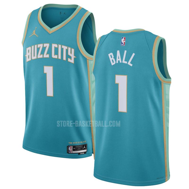 2023-24 charlotte hornets lamelo ball 1 teal city edition men's replica jersey