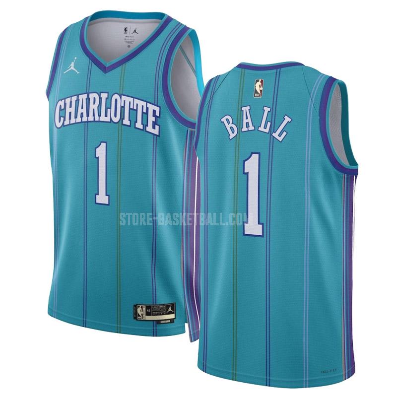 2023-24 charlotte hornets lamelo ball 1 teal classic edition men's replica jersey