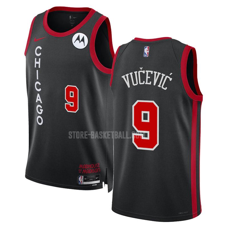 2023-24 chicago bulls nikola vucevic 9 black city edition men's replica jersey