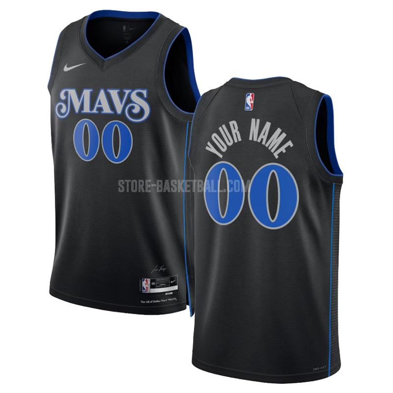 2023-24 dallas mavericks custom 0 black city edition men's replica jersey