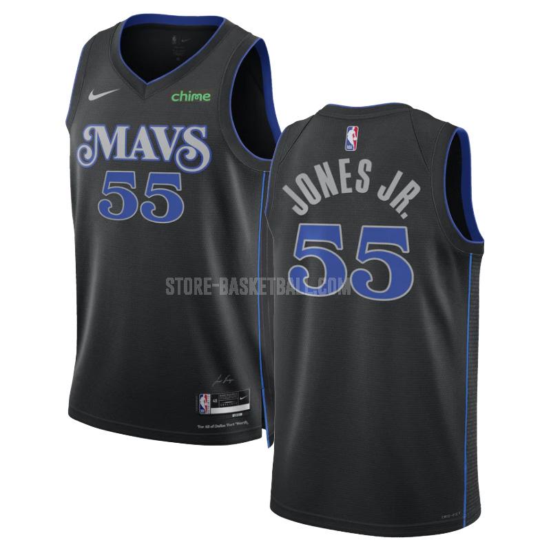 2023-24 dallas mavericks jones jr 55 black city edition men's replica jersey