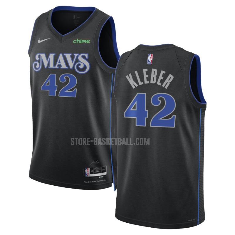 2023-24 dallas mavericks maxi kleber 42 black city edition men's replica jersey