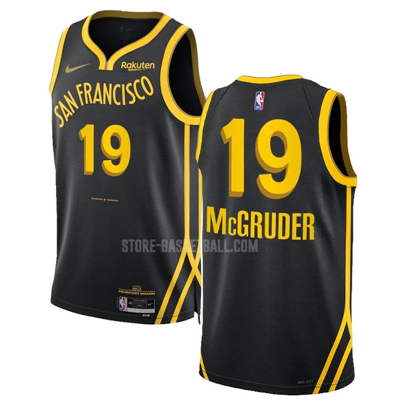 2023-24 golden state warriors rodney mcgruder 19 black city edition men's replica jersey