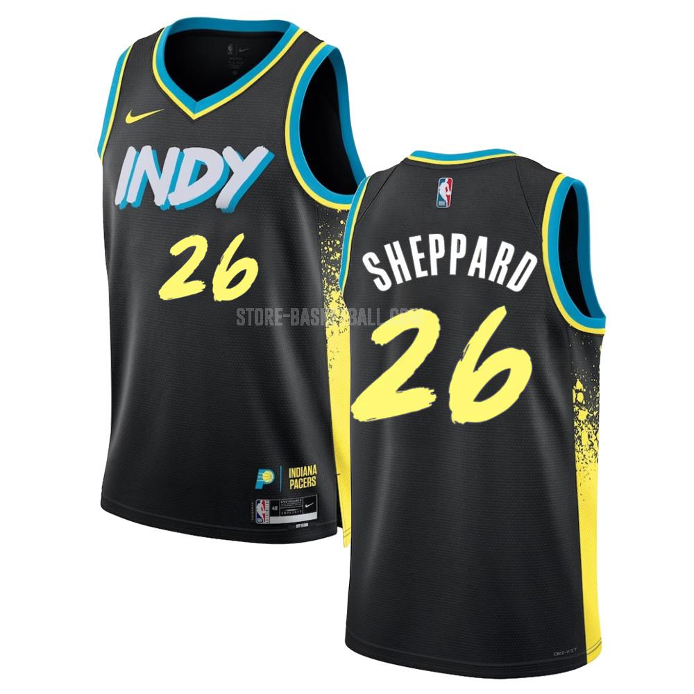 2023-24 indiana pacers ben sheppard 26 black city edition men's replica jersey