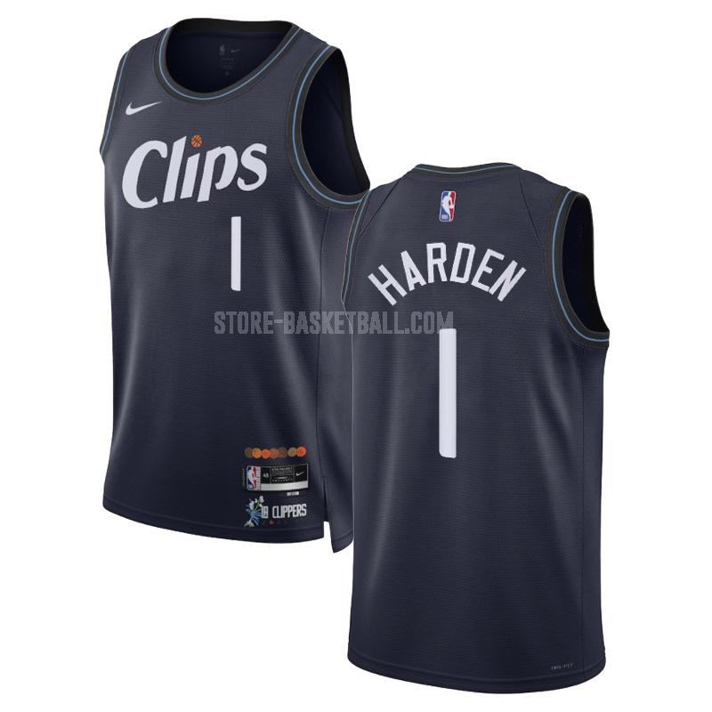 2023-24 los angeles clippers james harden 1 navy city edition men's replica jersey