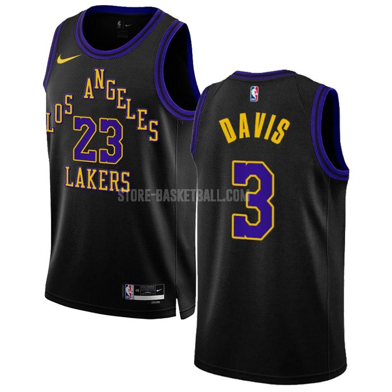 2023-24 los angeles lakers anthony davis 3 black city edition men's replica jersey