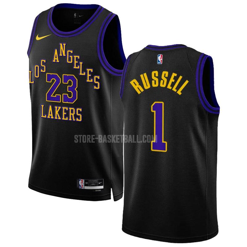 2023-24 los angeles lakers d'angelo russell 1 black city edition men's replica jersey
