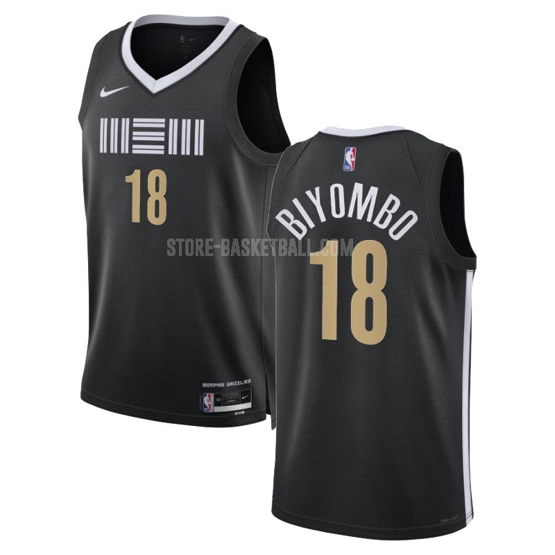 2023-24 memphis grizzlies bismack biyombo 18 black city edition men's replica jersey